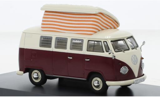Modelauto Volkswagen T1 Base Camper rood /beige 1/43 Schuco