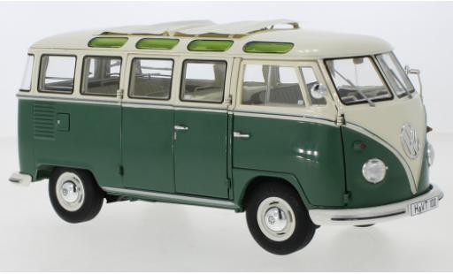 Modelauto Volkswagen T1 B Samba groen/wit 1/18 Schuco
