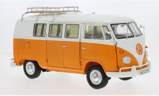 Modelauto Volkswagen T1 Base Camper oranje/wit 1/18 Schuco