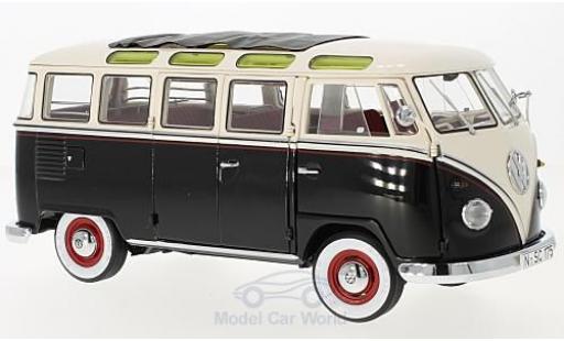 Modelauto Volkswagen T1 B Samba zwart/wit 1959 1/18 Schuco