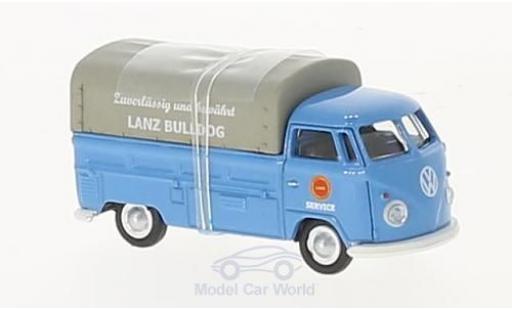 Modelauto Volkswagen T1 B c blauw Lanz Bulldog laadbak met Plane 1/87 Schuco