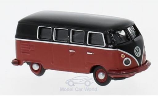 Modelauto Volkswagen T1 B c Bus zwart/rood 1/87 Schuco