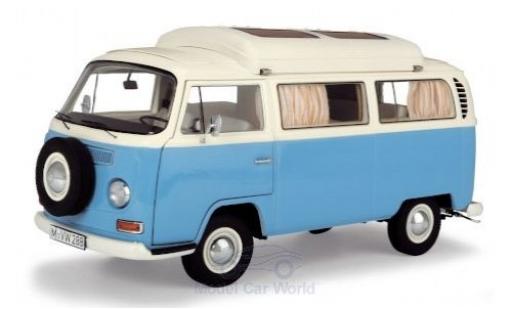 Modelauto Volkswagen T2 A Campingbus blauw/wit 1/18 Schuco