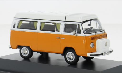 Modelauto Volkswagen T2 B Campingbus oranje/wit 1/43 Schuco