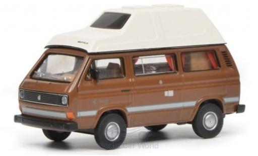 Modelauto Volkswagen T3 Base Joker bruin/wit 1/64 Schuco
