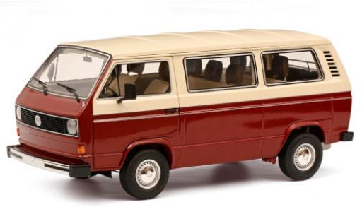 Modelauto Volkswagen T3 A Bus rood/wit 1/18 Schuco