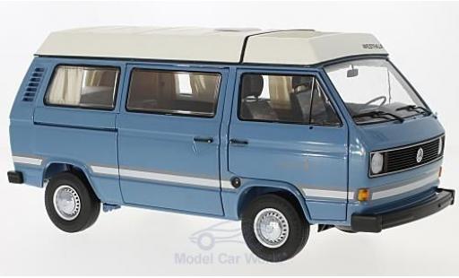 Modelauto Volkswagen T3 A Westfalia Joker blauw met vouwdak 1/18 Schuco