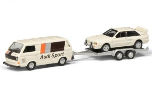 Modelauto Volkswagen T3 B bestelwagen Audi Sport avec remorque et Audi quattro 1/87 Schuco