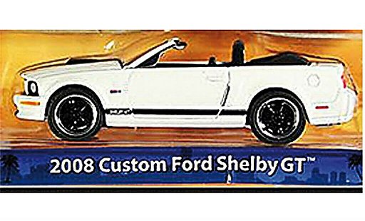 Shelby GT Convertible 1/64 Greenlight Cabriolet wit/mat-zwart 2008 modelauto