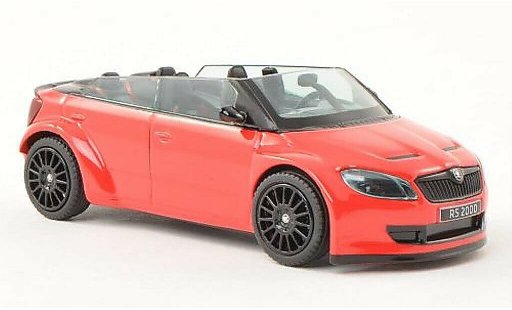 Skoda Fabia Concept Car 1/43 Abrex 2000 rood met zwarten Felgen modelauto