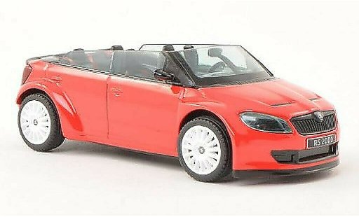 Skoda Fabia Concept Car 1/43 Abrex 2000 rood met witen Felgen modelauto