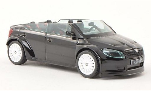 Skoda Fabia Concept Car 1/43 Abrex 2000 zwart met witen Felgen modelauto