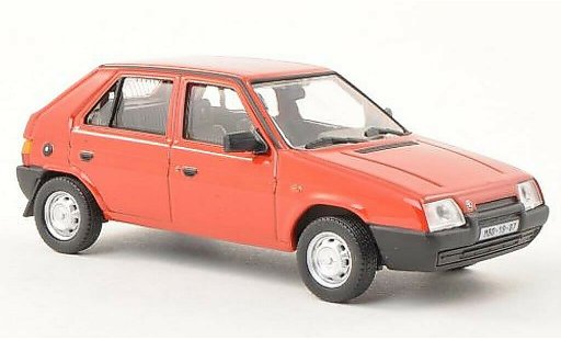 Skoda Favorit 136L 1/43 Abrex 136 L rood 1987 modelauto