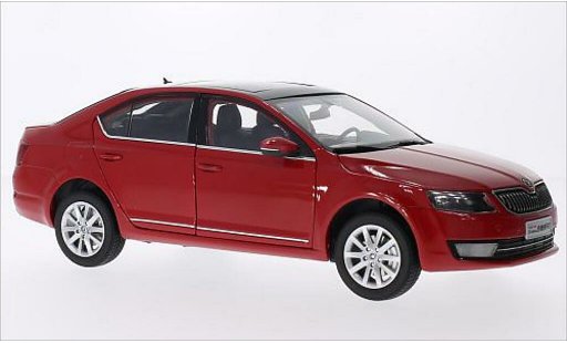 Skoda Octavia Base 1/18 Paudi rood 2014 modelauto