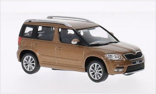 Skoda Yeti Base 1/43 Abrex metallic bruin 2013 modelauto