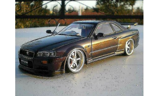 Nissan Skyline R34 1/18 Autoart purple racing jantes 20 pouces modelauto