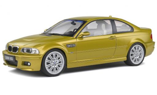 Modelauto Bmw M3 coupe (E46) metallic geel 2000 1/18 Solido