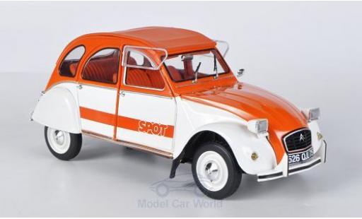 Modelauto Citroen 2CV Berline Spot oranje/wit 1976 1/18 Solido