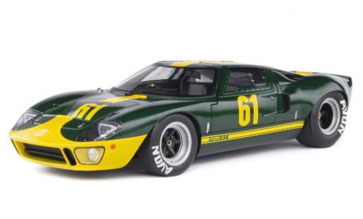 Modelauto Ford GT40 Mk I MkI metallic groen/geel RHD No.61 1966 1/18 Solido
