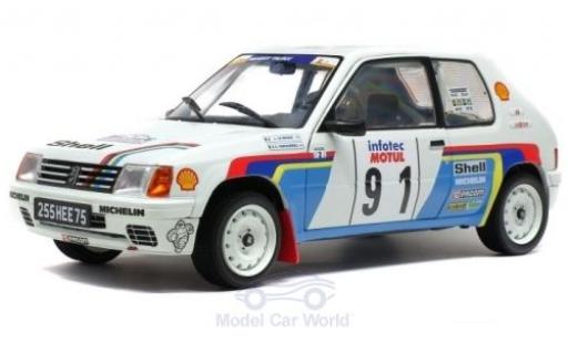 Modelauto Peugeot 205 Rallye Rally No.91 Rally WM Rally Tour de Corse 1989 J.Le Bihan/S.Kervarrec 1/18 Solido