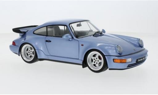 Modelauto Porsche 911 Turbo metallic blauw 1990 1/18 Solido