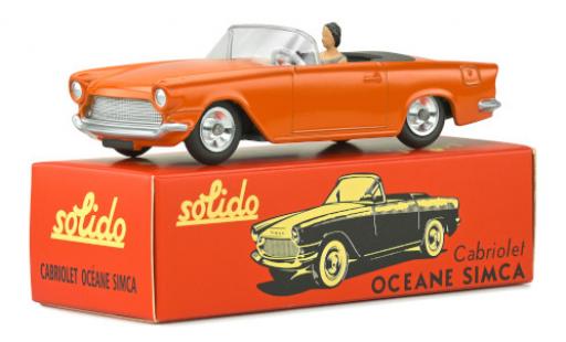 Modelauto Simca Oceane Base oranje avec figurine 1/43 Solido
