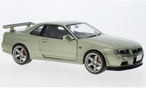 Modelauto Nissan Skyline R34 GT-R () metallic la chaux RHD 1999 1/18 Solido