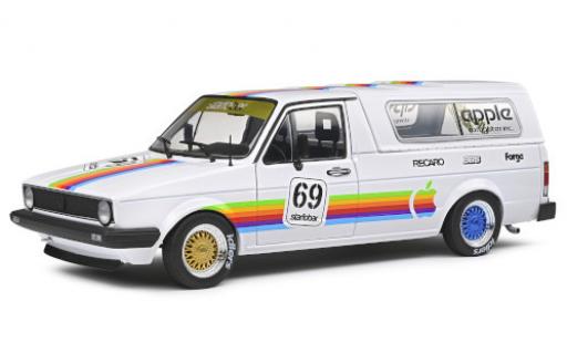 Modelauto Volkswagen Caddy MkI Custom wit/Dekor Apple Computer 1982 No.69 935 K3 Tribute 1/18 Solido