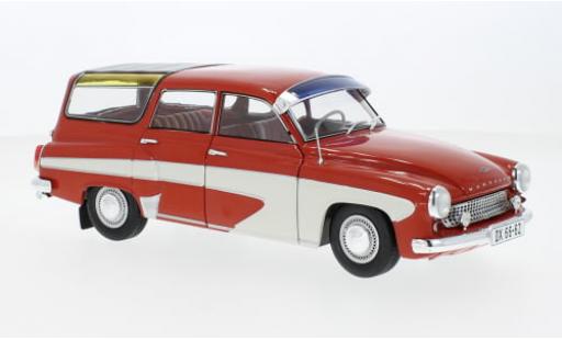 Modelauto Wartburg 312 Camping rood/wit 1965 1/18 Solido
