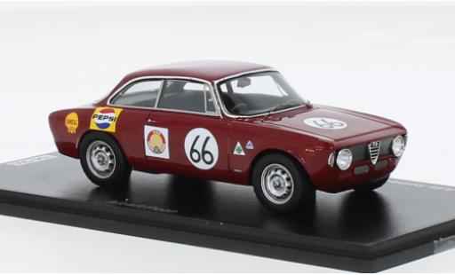 Modelauto Alfa Romeo Giulia sprint gta A No.66 Team Hong Kong GP Singapur 1966 1/43 Spark