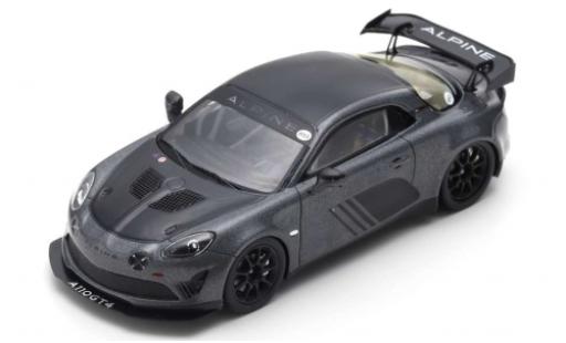 Modelauto Alpine A110 gt4 evo metallic grijs/zwart Goodwood 2018 1/43 Spark