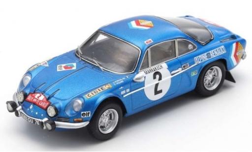 Modelauto Alpine A110 rallye No.2 Renault Rally Monte Carlo 1971 J.P.Nicolas/C.Roure 1/43 Spark