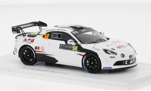 Modelauto Alpine A110 rgt Rally No.59 Chazel Technologie Course Rally WM Rally Monte Carlo 2024 1/43 Spark