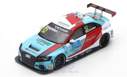 Modelauto Audi RS3 lms No.69 Leopard Racing Team Sport WTCR Marrakesh 2019 J-K.Vernay 1/43 Spark
