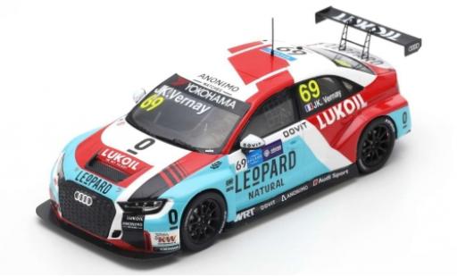 Modelauto Audi RS3 lms No.69 Lukoil WTCR Macau Guia Race 2018 J-K.Vernay 1/43 Spark