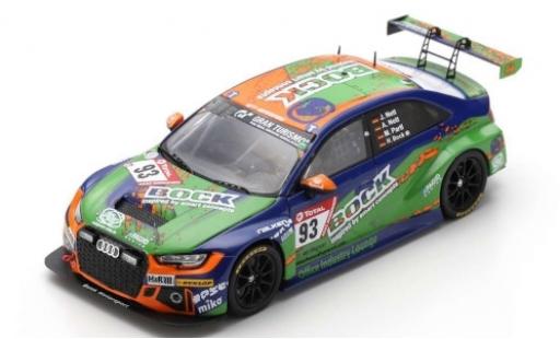 Modelauto Audi RS3 lms No.93 Bonk Motorsport Bock 24h N&Atilde;&frac14;rburgring 2019 H.Bock/M.Partl/J.Nett/A.Nett 1/43 Spark