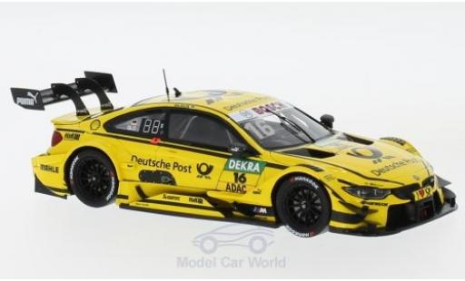 Modelauto Bmw M4 dtm No.16 Team RMR Deutsche Post Hockenheim 2017 T.Glock 1/43 Spark