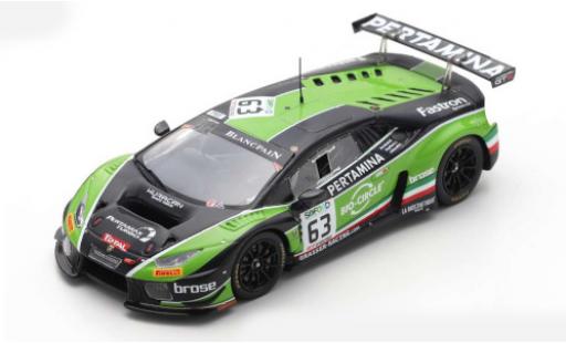 Modelauto Lamborghini Huracan GT3 No.63 GRT Grasser Racing Team 24h Spa 2017 M.Bortolotti/C.Engelhart/A.Caldarelli 1/43 Spark