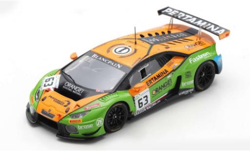 Modelauto Lamborghini Huracan GT3 No.63 GRT Grasser Racing Team 24h Spa 2018 A.Caldarelli/C.Engelhart/M.Bortolotti 1/43 Spark