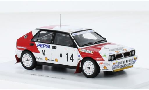 Modelauto Lancia Delta HF Integrale 16V No.14 Rally Costa Brava 1991 1/43 Spark