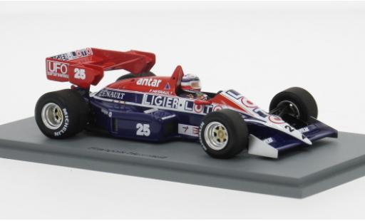 Modelauto Ligier JS2 Base 3 GP Gro&Atilde;�britannien 1984 #25 1/43 Spark