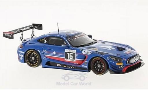 Modelauto Mercedes AMG GT GT3 3 No.16 zwart Falcon 24h Spa 2017 O.Morley/M.Toril/M.Kirchh&Atilde;&para;fer/M.G&Atilde;&para;tz 1/43 Spark