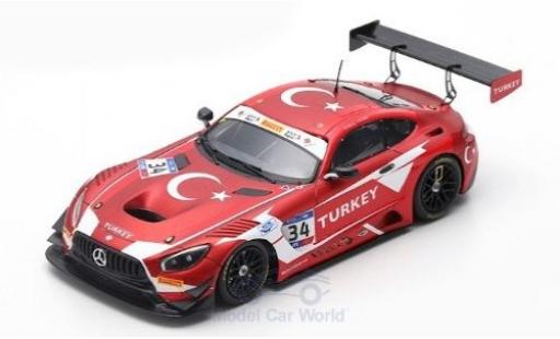 Modelauto Mercedes AMG GT GT3 3 No.34 RAM Racing FIA GT Nations Cup Bahrain 2018 Team Turkey S.Yoluc/A.G&Atilde;&frac14;ven 1/43 Spark