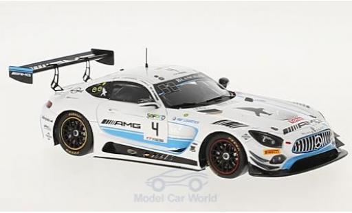 Modelauto Mercedes AMG GT GT3 3 No.4 zwart Falcon 24h Spa 2017 L.Stolz/A.Christodolou/Y.Buurman 1/43 Spark