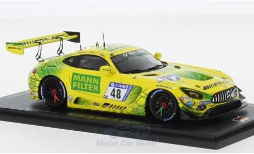 Modelauto Mercedes AMG GT GT3 3 No.48 -AMG Team Mann Filter 24h N&Atilde;&frac14;rburgring 2018 C.Hohenadel/I.Dontje/M.G&Atilde;&para;tz/R.van der Zande 1/43 Spark