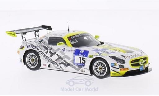 Modelauto Mercedes SLS GT3 AMG No.15 HTP Motorsport GmbH 24h N&Atilde;&frac14;rburgring 2014 H.Primat/M.G&Atilde;&para;tz/K.Heyer/R.Rehfeld 1/43 Spark