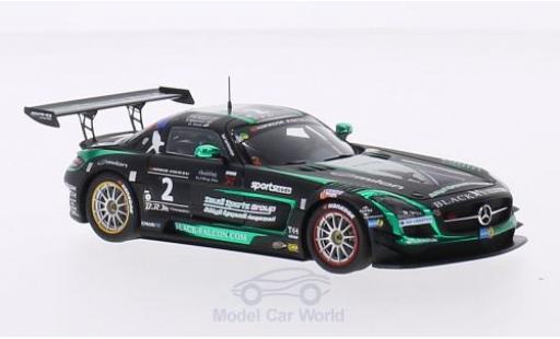 Modelauto Mercedes SLS GT3 AMG No.2 zwart Falcon Racing 24h Dubai 2015 A.Al Faisal/H.Haupt/Y.Buurman/O.Webb 1/43 Spark