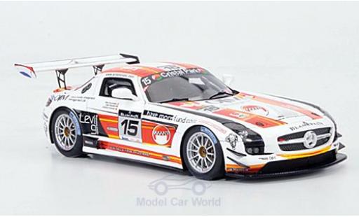 Modelauto Mercedes SLS Coupe AMG No.15 OIM 24h Spa 2011 K.Wauters/A.Kumpen/M.Hezemans 1/43 Spark