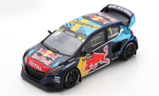 Modelauto Peugeot 208 WRX No.1 Team Hansen Red Bull Rally-Cross WM Spanien 2020 T.Hansen 1/43 Spark