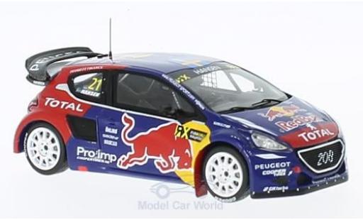 Modelauto Peugeot 208 WRX No.21 Team Hansen Red Bull Rally-Cross WM Frankreich 2015 T.Hansen 1/43 Spark